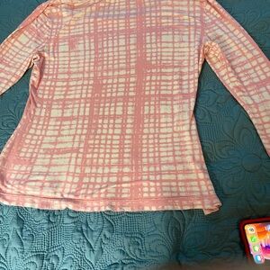 St. John Kids Pink and White Plaid Long Sleeve Tee
